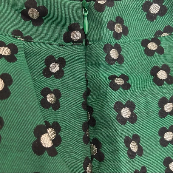 Anthropologie HD In Paris Green Black Gold Garden Glimmer Tiered Flower Skirt, 6 - Picture 9 of 15